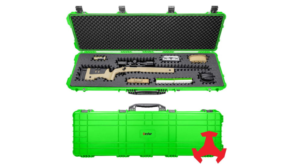 Eylar 53in Hard Rifle Case Equipped w/Ragar XP Crosslinked Foam Insert, Neon Green, SA00015-NGRN-RG-XP