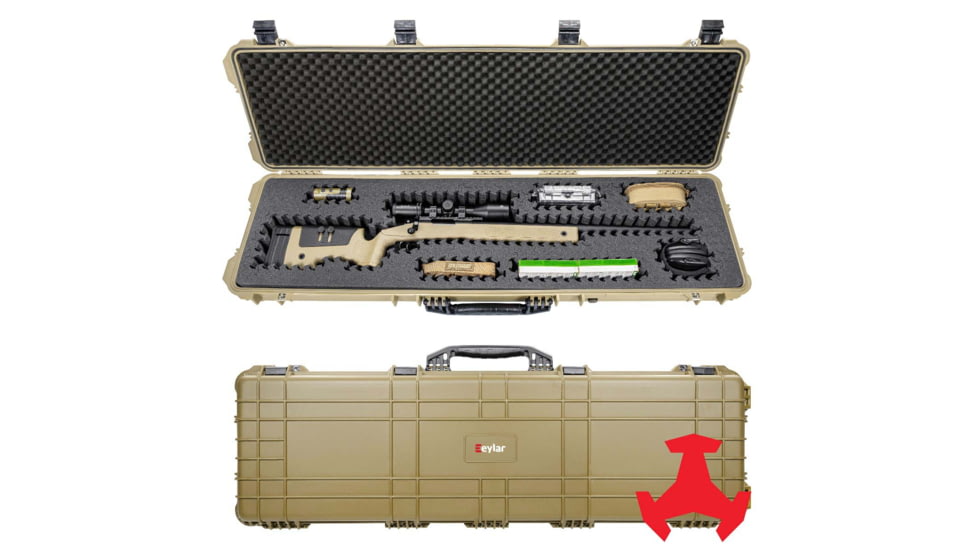 Eylar 53in Hard Rifle Case Equipped w/Ragar XP Crosslinked Foam Insert, Tan, SA00015-TAN-RG-XP