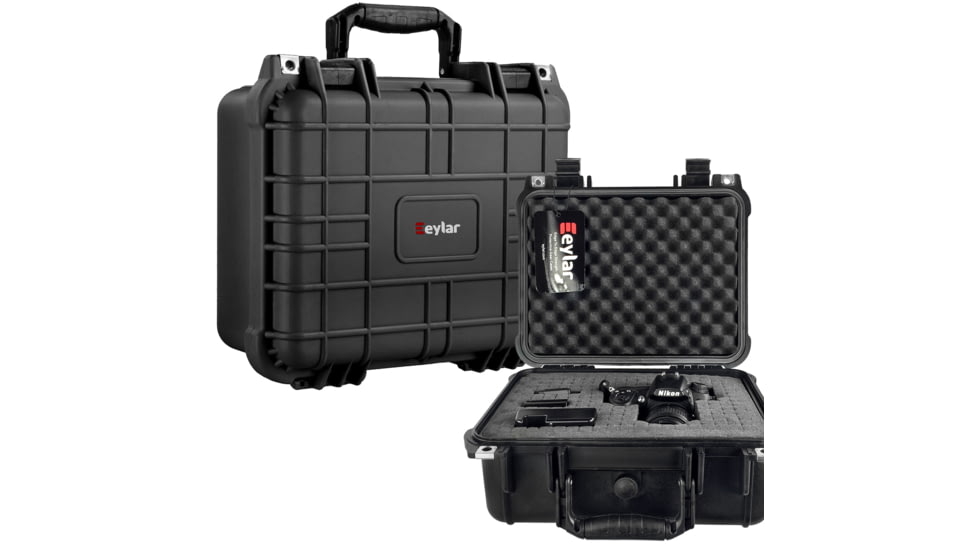 Eylar Compact 13.37in Protective Gear Case Water and Shock Resistant w/ Foam, Black, SA00001