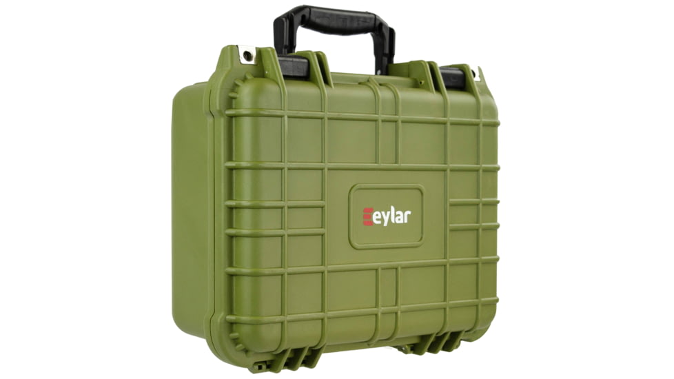 Eylar Compact 13.37in Protective Gear Case Water and Shock Resistant w/ Foam, Green, SA00001-Grn