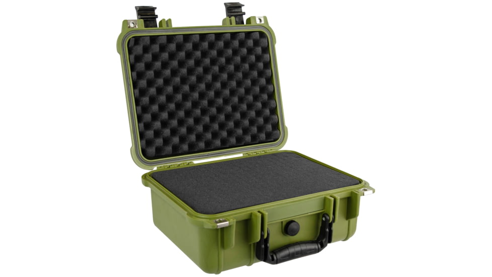 Eylar Compact 13.37in Protective Gear Case Water and Shock Resistant w/ Foam, Green, SA00001-Grn