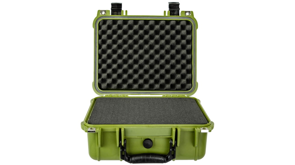 Eylar Compact 13.37in Protective Gear Case Water and Shock Resistant w/ Foam, Green, SA00001-Grn