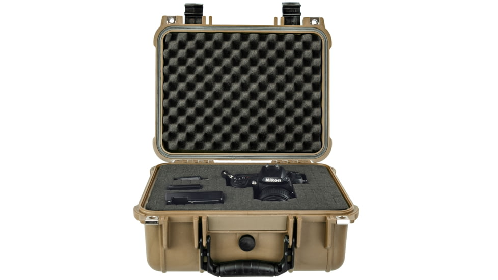 Eylar Compact 13.37in Protective Gear Case Water and Shock Resistant w/ Foam, Tan, SA00001-tan