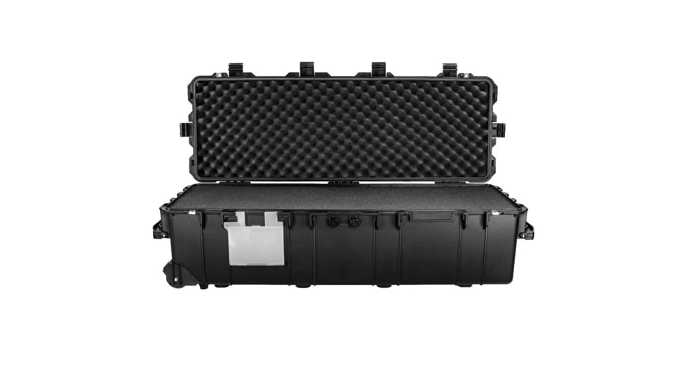 Eylar Extra Large 44in Waterproof Deep Heavy Transport Stacker Roller Rifle Hard Case w/Foam, Black, SA00028