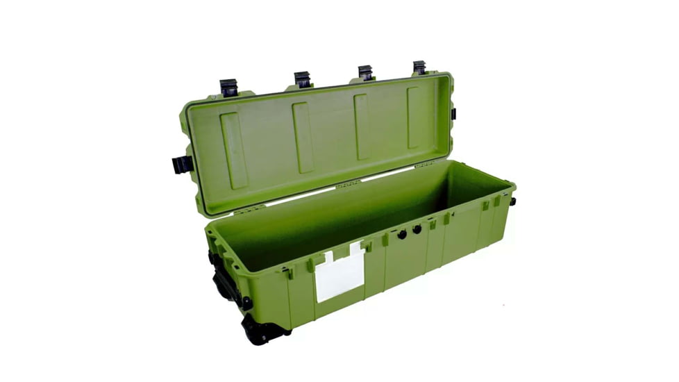 Eylar Extra Large 44in Waterproof Deep Heavy Transport Stacker Roller Rifle Hard Case w/Foam, Green, SA00028-GRN