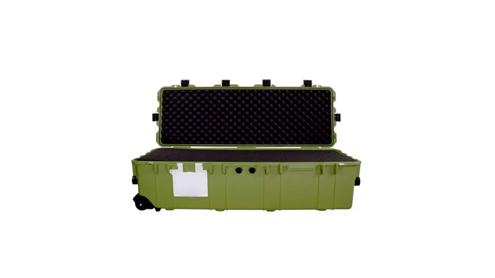 Eylar Extra Large 44in Waterproof Deep Heavy Transport Stacker Roller Rifle Hard Case w/Foam, Green, SA00028-GRN