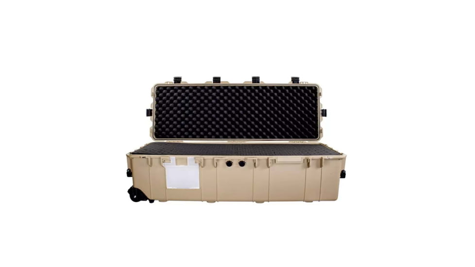 Eylar Extra Large 44in Waterproof Deep Heavy Transport Stacker Roller Rifle Hard Case w/Foam, Tan, SA00028-TAN