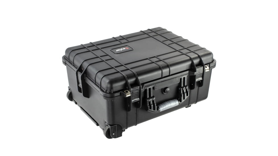 Eylar Medium 24in Protective Roller Case Water and Shock Resistant w/ Foam, Black, SA00009