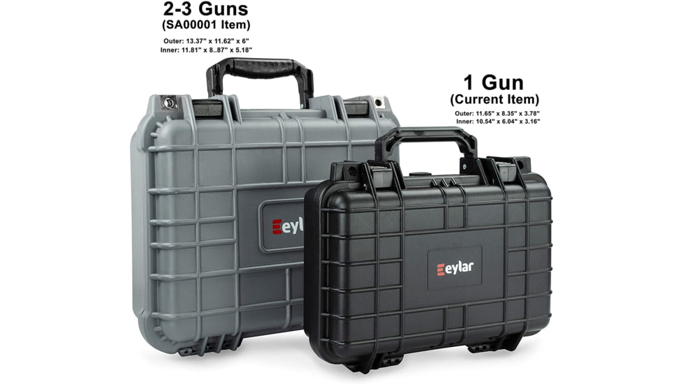 Eylar Tactical Hard Gun Case Water &amp; Shock Proof with Foam, Black, SA00010
