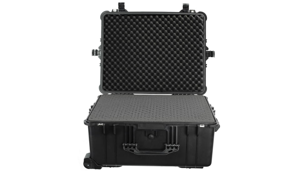 Eylar XL 24.64in Protective Gear Roller Case Water and Shock Resistant w/ Foam, Black, SA00006