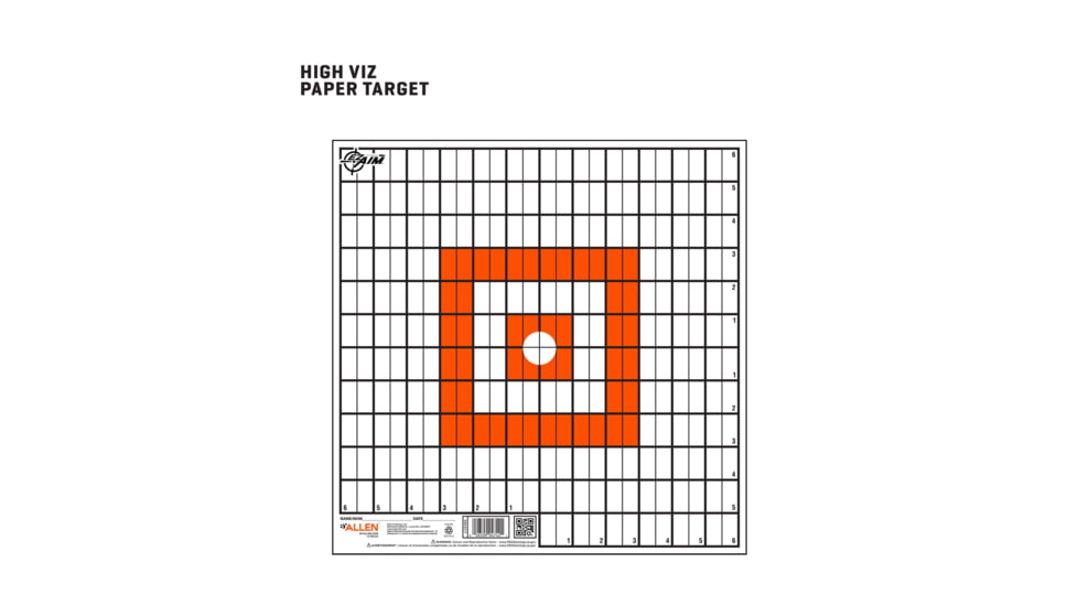 EZ-Aim 12in Square Paper Shooting Targets, Sight-In Grid, 12-Pack, Orange &amp; White, 15495