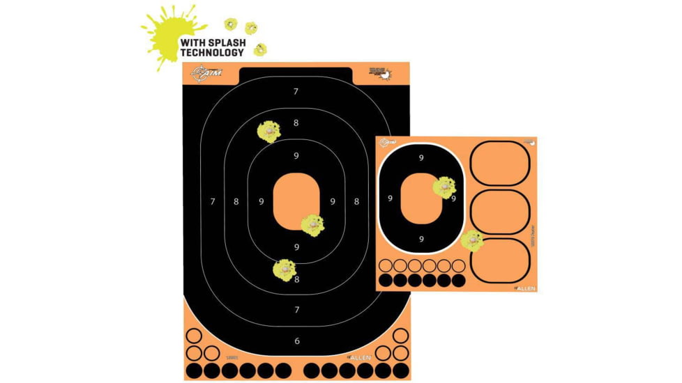EZ-Aim 15548 Splash Reactive Trainer Kit Self-Adhesive Paper Handgun Yellow Oval
