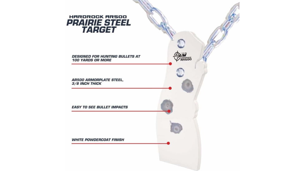 Allen EZ Aim Prairie Dog Steel Shooting Target, Range 100 yards, White, 15572