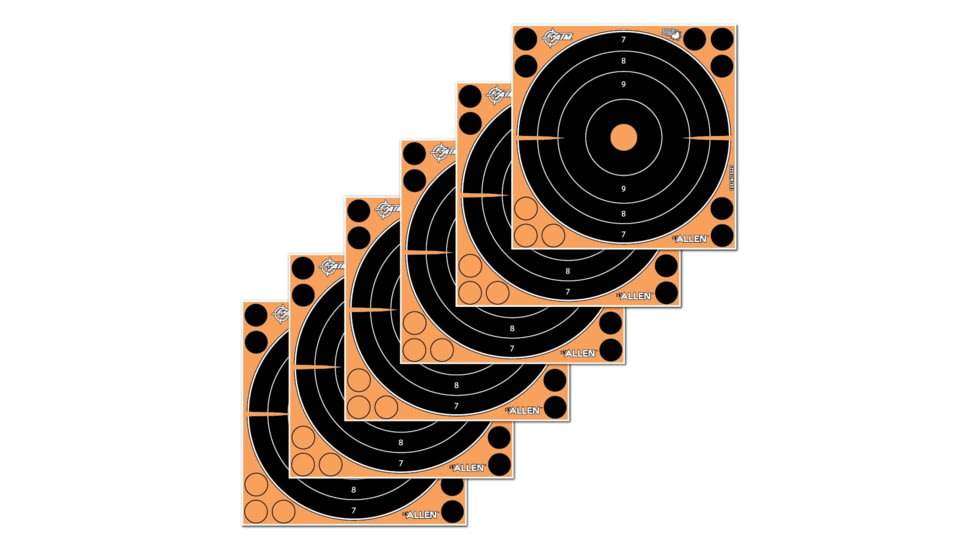 EZ-Aim Adhesive Splash Bullseye Target, 6 Pack, Orange, 8X8, 15316