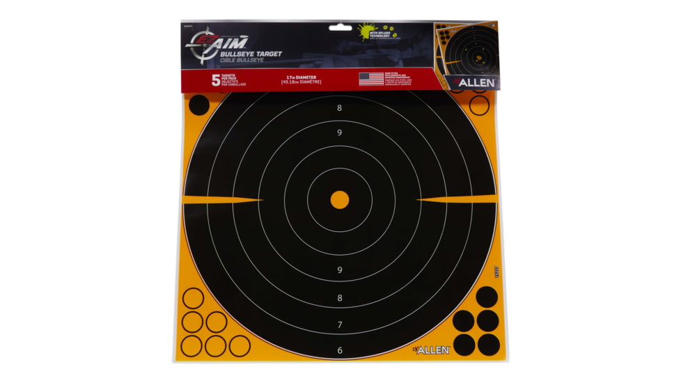 EZ-Aim Adhesive Splash Bullseye Target, Orange, 17.5X17.5, 15227