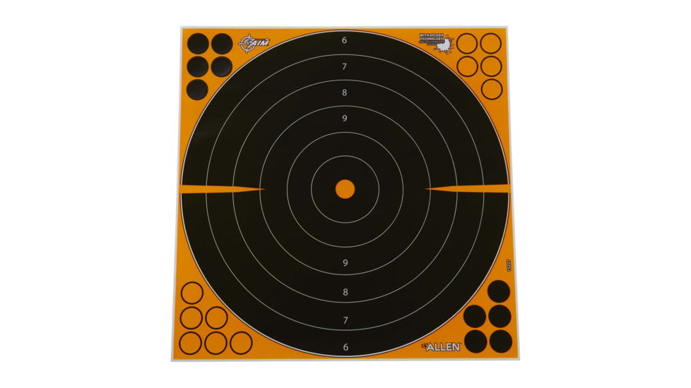 EZ-Aim Adhesive Splash Bullseye Target, Orange, 17.5X17.5, 15227