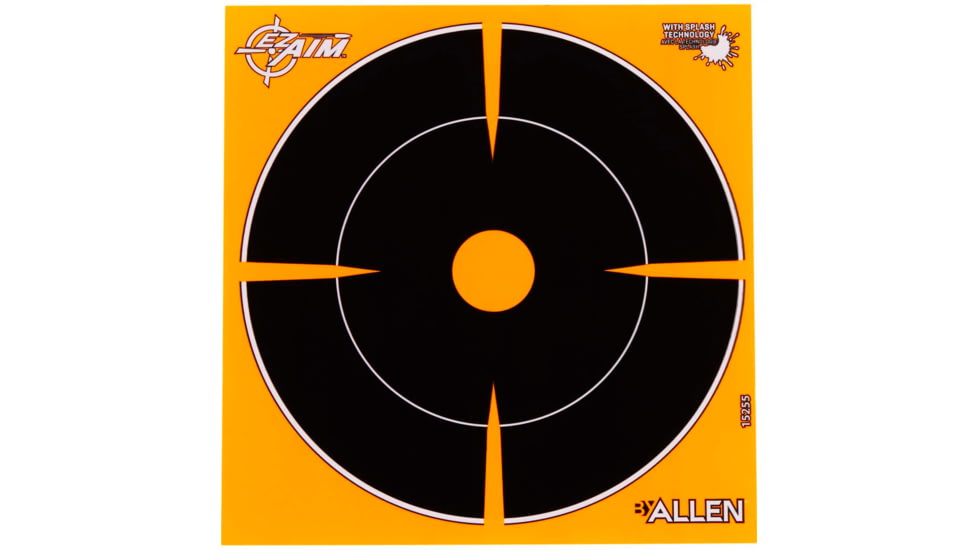 EZ-Aim Adhesive Splash Bullseye Target, Orange, 6X6, 15255