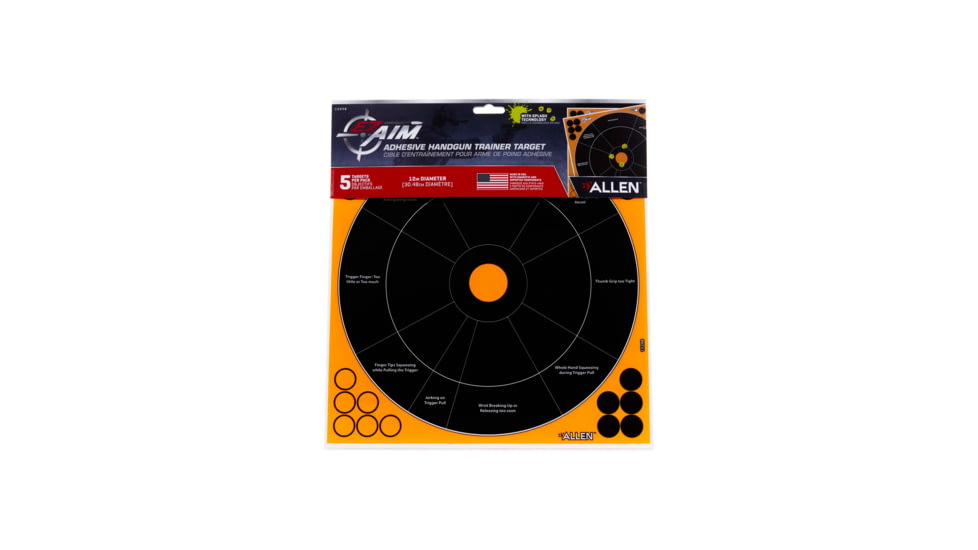 EZ-Aim Adhesive Splash Handgun Trainer Target, Orange, 12X12, 15248