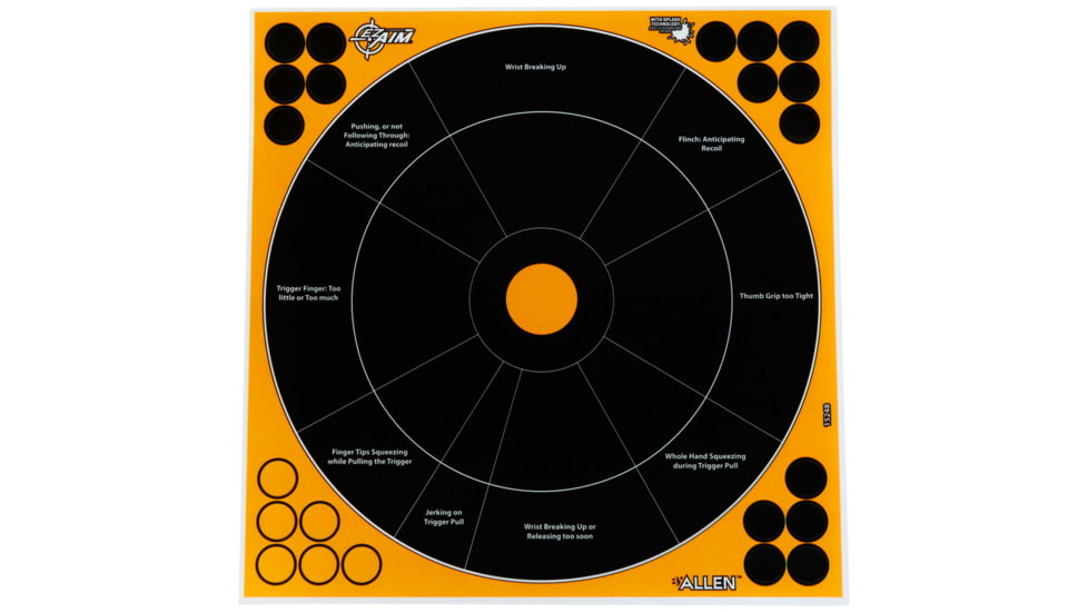 EZ-Aim Adhesive Splash Handgun Trainer Target, Orange, 12X12, 15248
