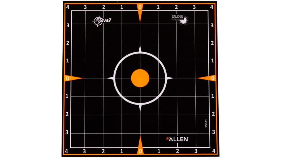 EZ-Aim Adhesive Splash Sight-In Grid Target, Black, 8X8, 15301