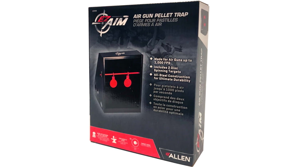 EZ-Aim Air Gun Pellet, BB Shooting Target & Trap, Black, 7W x 7.5H, 15429