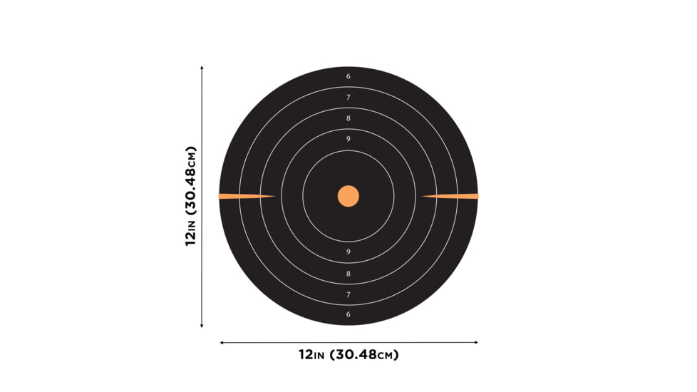 EZ-Aim Allen Adhesive Paper Splash Shooting Targets Bullseye 12in Square Black/Orange 100/ct, 15305