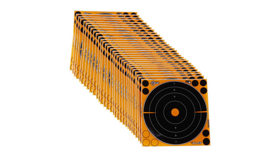 EZ-Aim Allen Adhesive Splash Bullseye Target, 30 Pack, Orange, 8X8, 15221