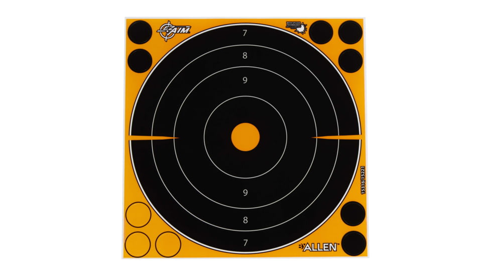 EZ-Aim Adhesive Splash Bullseye Target, 6 Pack, Orange, 8X8, 15316