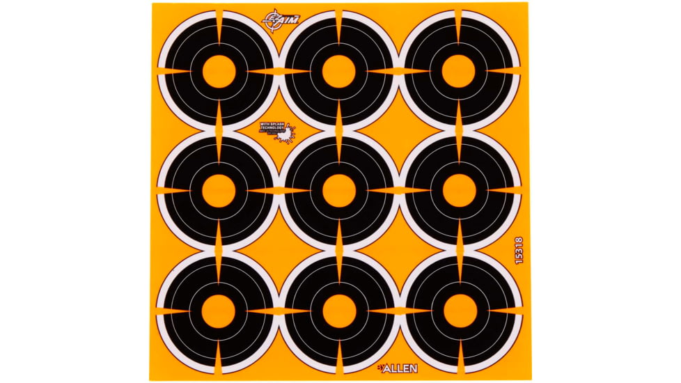 EZ-Aim Allen Adhesive Splash Bullseye Target, Orange, 2X2, 15318