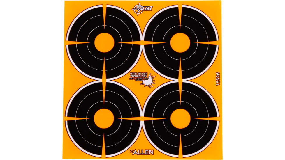 EZ-Aim Allen Adhesive Splash Bullseye Target, Orange, 3X3, 15326