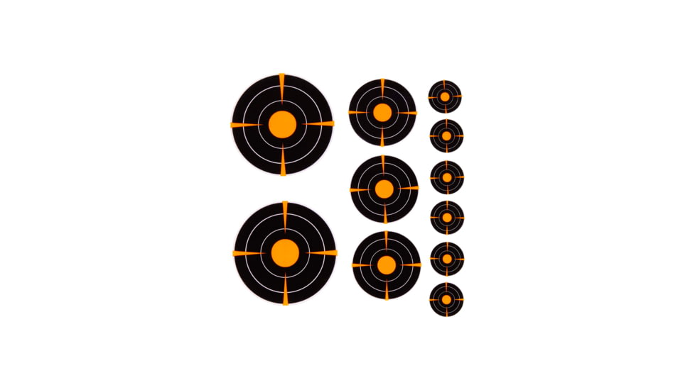 EZ-Aim Allen Adhesive Splash Bullseye Variety Pack Targets, Orange, 1in, 2in, 3in, 15254