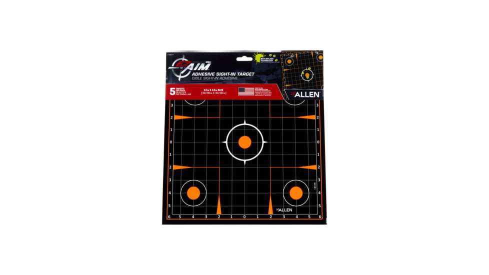 EZ-Aim Allen Adhesive Splash Sight-In Grid Target, Black, 12X12, 15314
