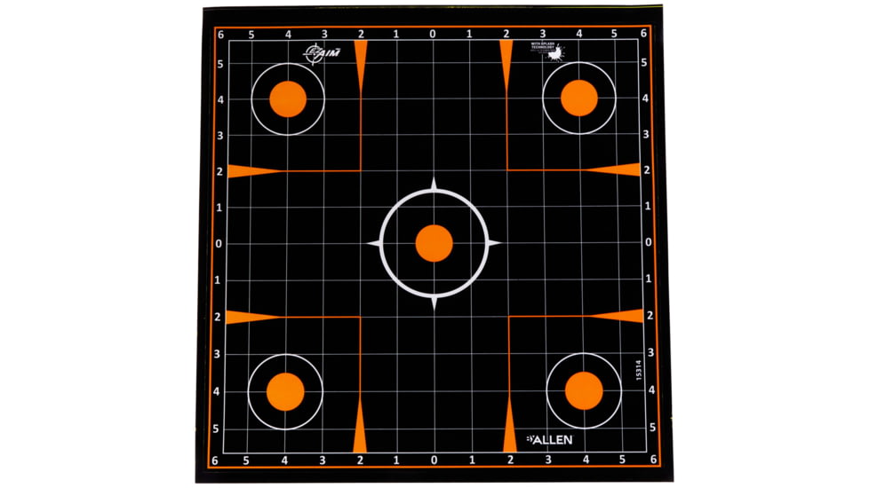 EZ-Aim Allen Adhesive Splash Sight-In Grid Target, Black, 12X12, 15314