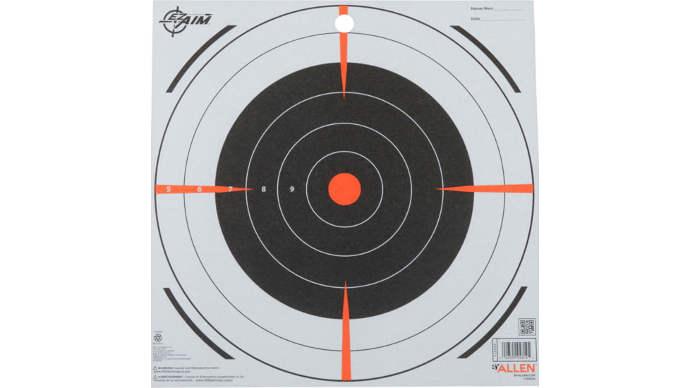 EZ-Aim Allen Bullseye Target 12-Pack, Black, 12X12, 15334