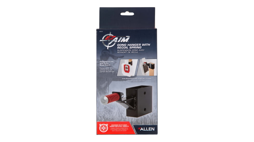 EZ-Aim Allen Steel Gong Hanger Target w/Recoil Spring, 2 x 4in Mount, 2.3 lbs, Black Powder Coated, 15515