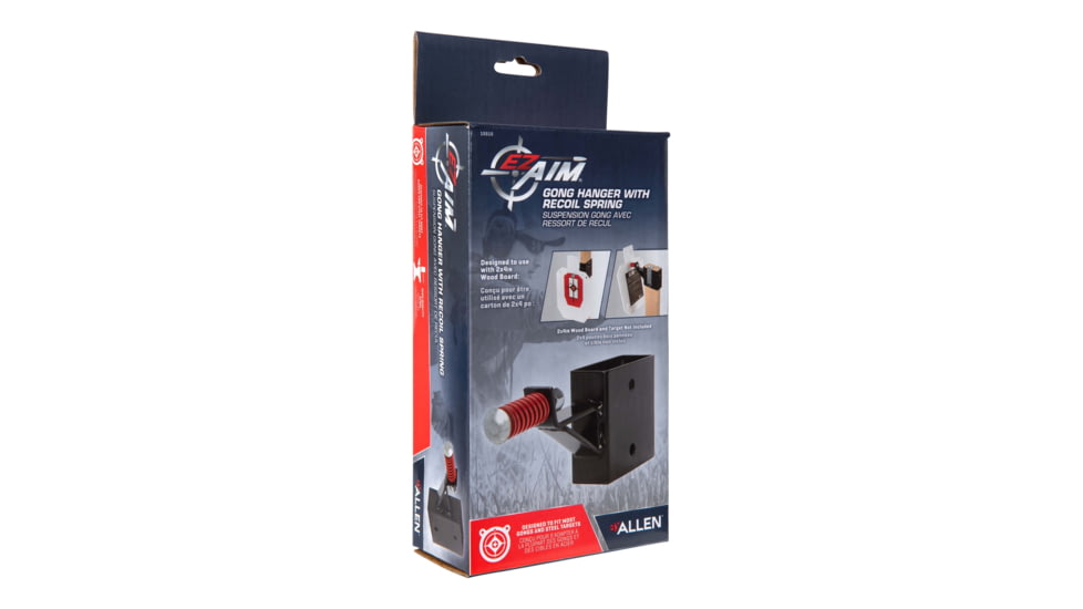 EZ-Aim Allen Steel Gong Hanger Target w/Recoil Spring, 2 x 4in Mount, 2.3 lbs, Black Powder Coated, 15515