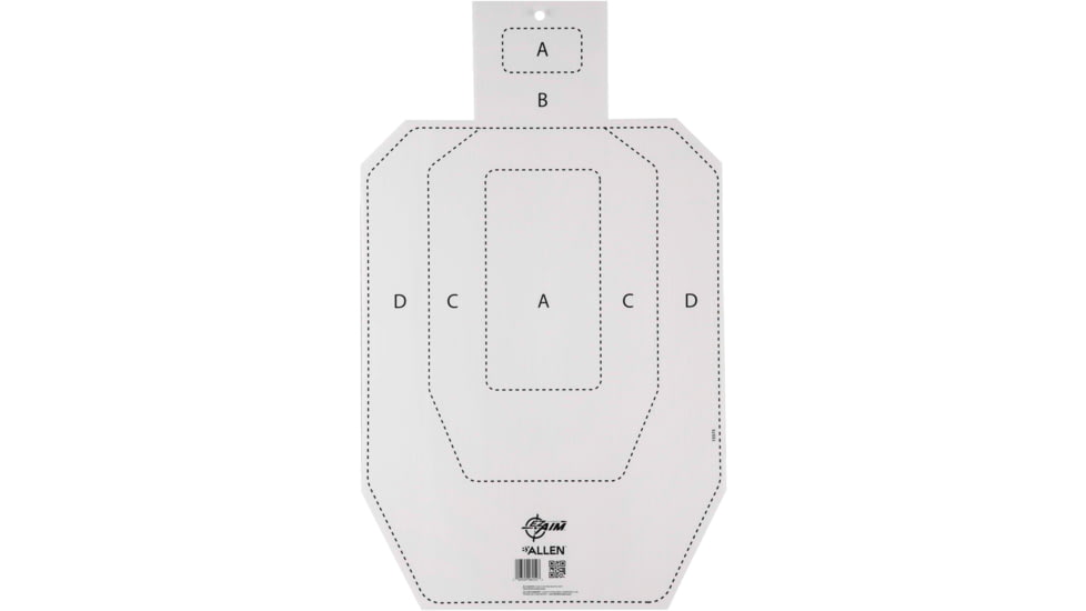 EZ-Aim Coroplast IPSC Silhouette Shooting Target 18 x 30 Inches, White, Single Pack, 15575