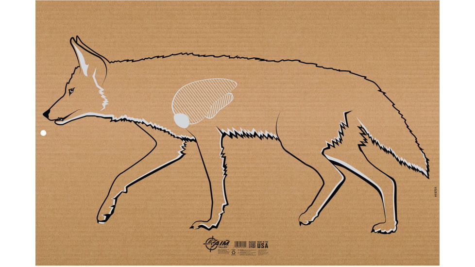 EZ-Aim Coyote Silhouette Paper Shooting Target, Corrugated, Appx. 35x 23,in Tan, 15731