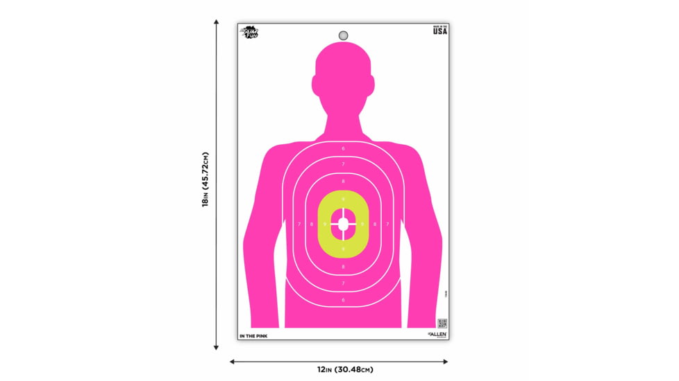 EZ-Aim EZ Aim Fun In The Pink Silhouette Paper Shooting Target, 12in x 18in, 8-Pack, Pink, 15646