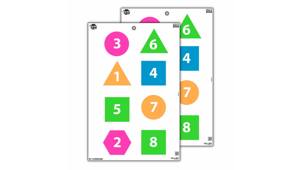 EZ-Aim Fun Group Paper Shooting Targets, 12inW x 18inH, 8-Targets, Multi, 15643
