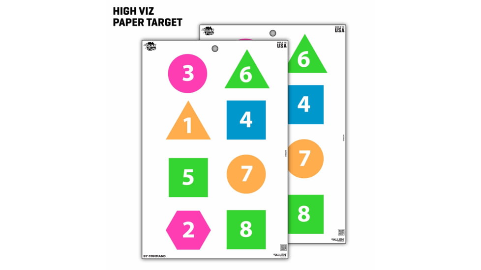 EZ-Aim Fun Group Paper Shooting Targets, 12inW x 18inH, 8-Targets, Multi, 15643