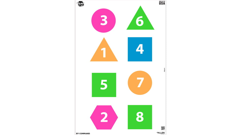 EZ-Aim Fun Group Paper Shooting Targets, 12inW x 18inH, 8-Targets, Multi, 15643