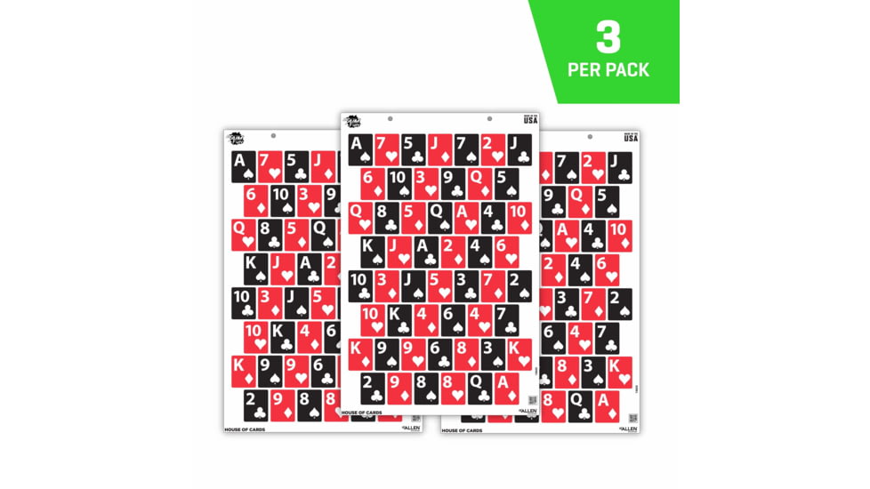 EZ-Aim Fun House of Cards Game Paper Targets, 23inW x 35inH, 3-Pack, 15655
