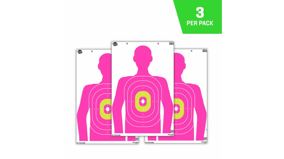EZ-Aim Fun In The Pink Silhouette Paper Shooting Targets, 23inW x 35inH, 3-Pack, Multi, 15653