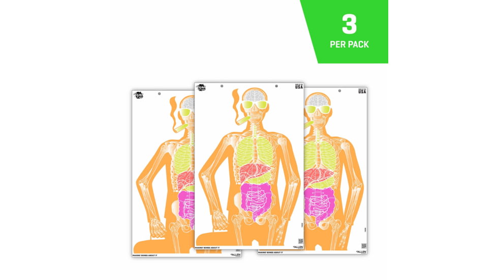 EZ-Aim Fun Makin Bones About It Silhouette Paper Shooting Target, 23inW x 35inH, 3-Pack, 15656