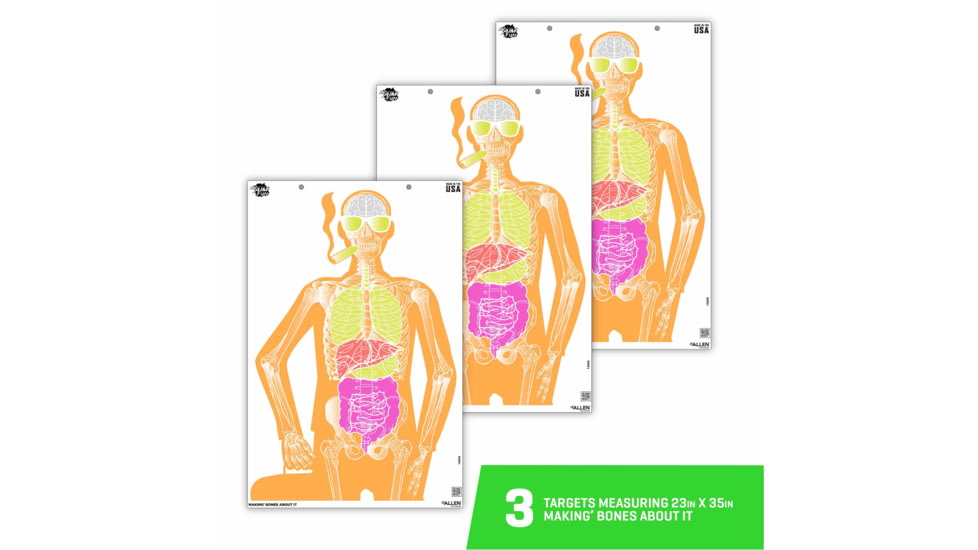 EZ-Aim Fun Makin Bones About It Silhouette Paper Shooting Target, 23inW x 35inH, 3-Pack, 15656