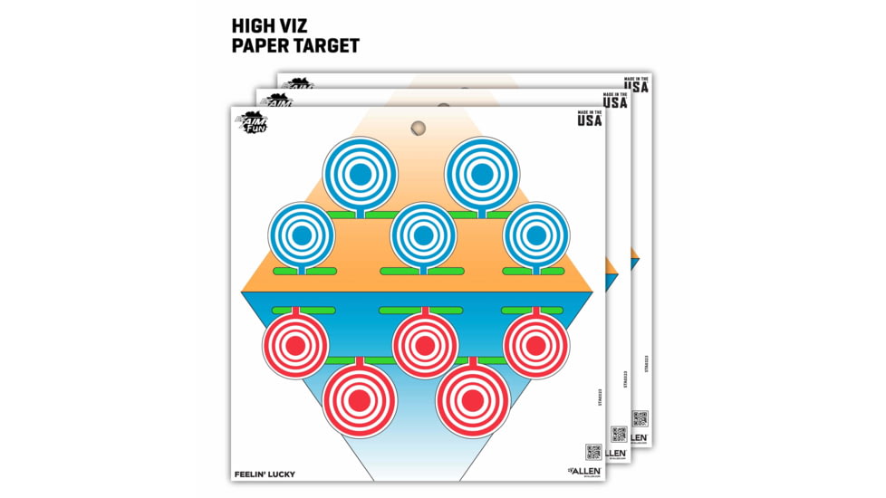 EZ-Aim Fun Plinking the Day Away Paper Shooting Targets, 12inW x 12inH, 12-Pack, Multi, 15638