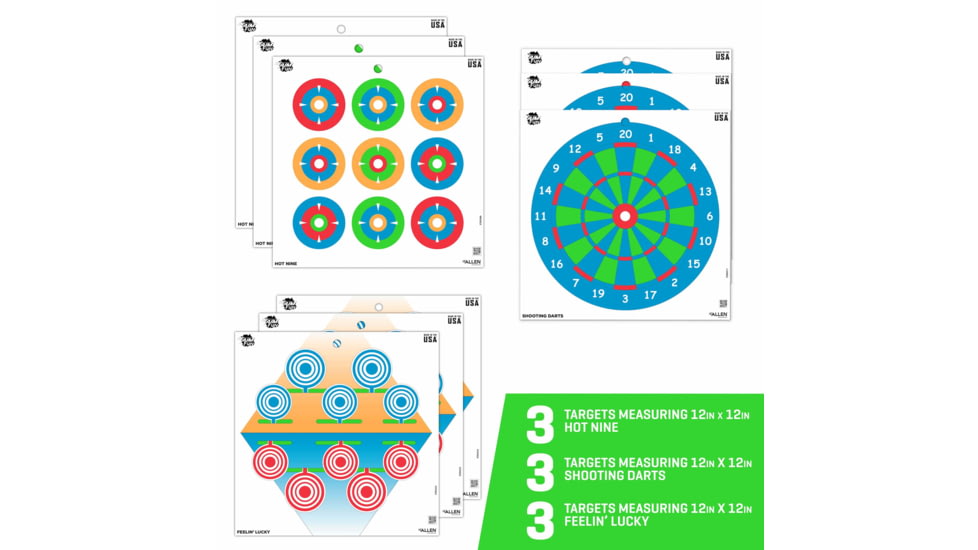 EZ-Aim Fun Plinking the Day Away Paper Shooting Targets, 12inW x 12inH, 12-Pack, Multi, 15638
