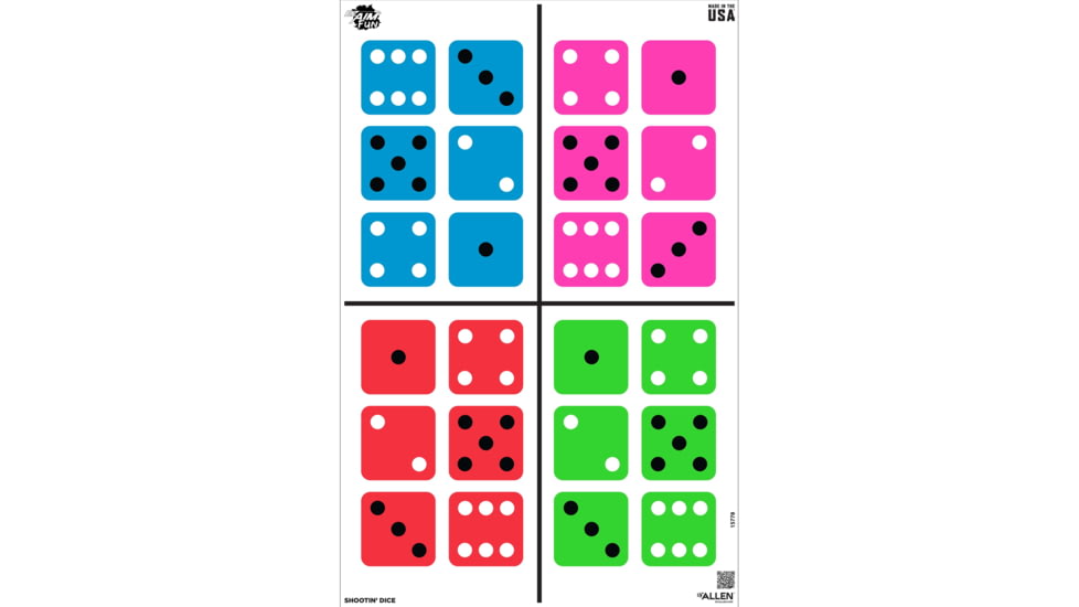 EZ-Aim FUN Shootin Dice Paper Shooting Target, 23x 35,in 3-Pack, Multi, 15778