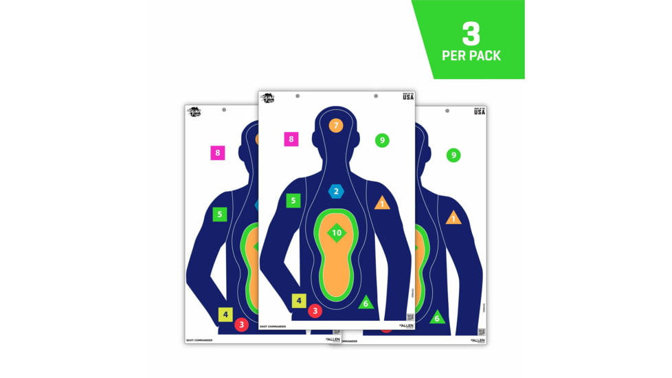 EZ-Aim Fun Shot Commander Paper Shooting Targets, 23inW x 35inH, 3-Pack, Multi, 15654